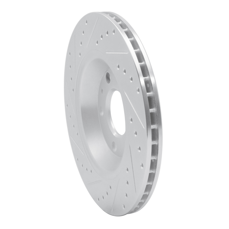 Audi S4 Brake Rotor (1) - Rear Right - R1 Concepts - Drilled & Slotted - Silver - `04-`09